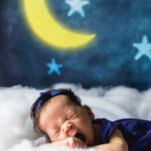 A baby falling asleep after bedtime lullabies 