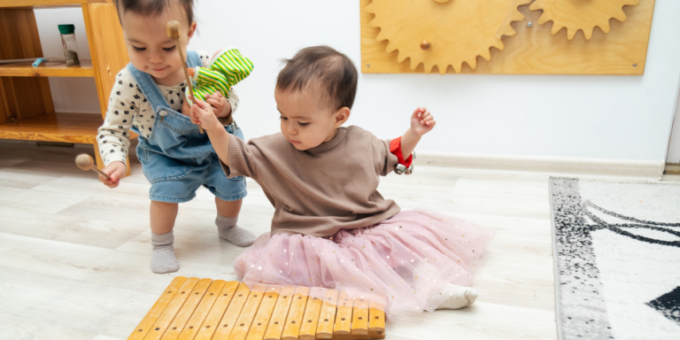 Child Development Music with children playing musical instruments