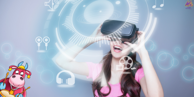 Interactive Music Entertainment picture with a girl weating a vr set